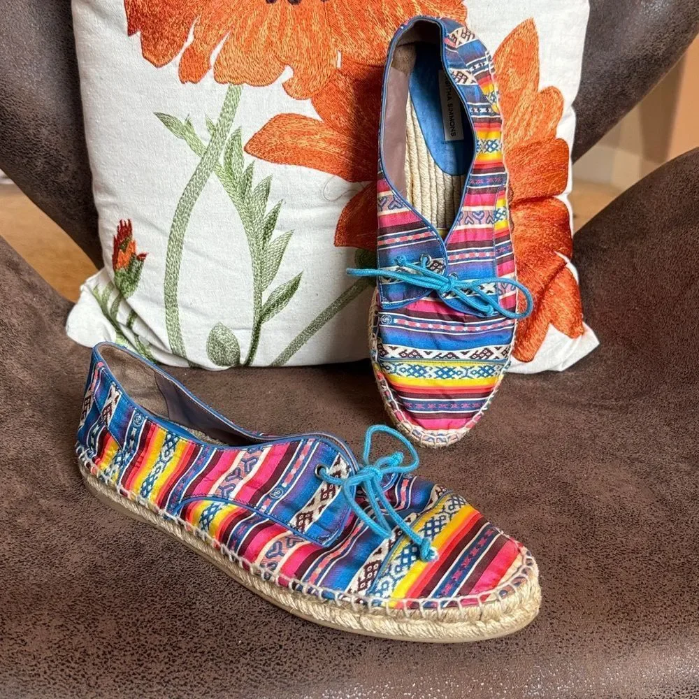 TABITHA SIMMONS ESPADRILLES BOHO BEACH SUMMER FESTIVAL FLATS SPAIM SPAIN VGC 39